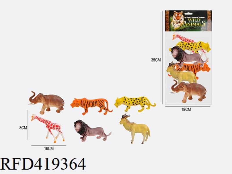 6.5 INCH SET OF 6 WILD ANIMALS