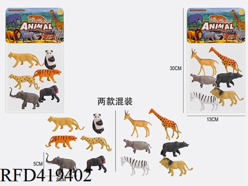 3.5 INCH SET OF 6 WILD ANIMALS (MIXED)