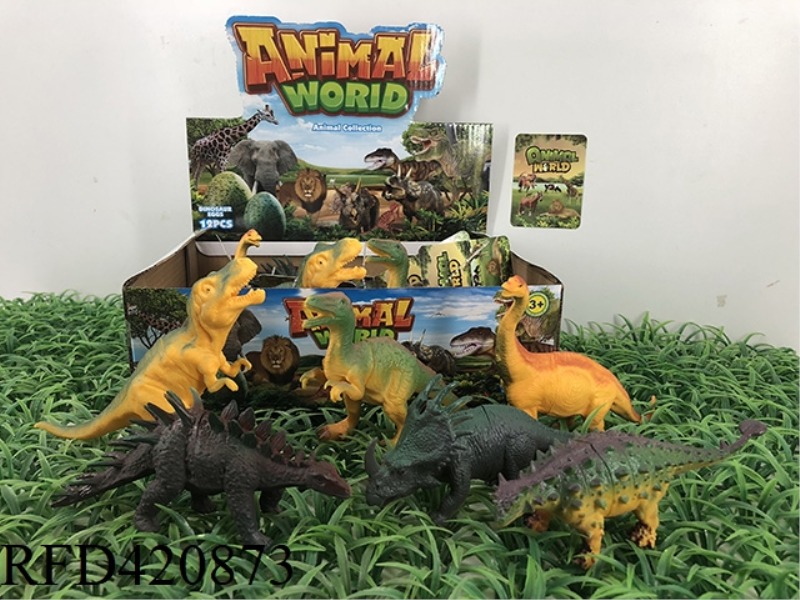 SIMULATION COLOR 6.5 INCH DINOSAUR 12PCS