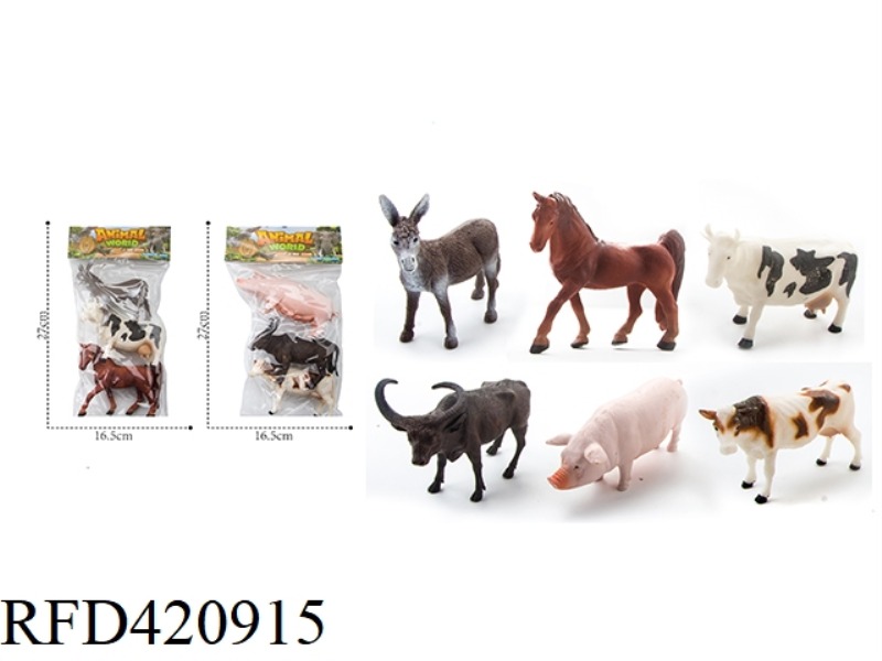 3 8-INCH FARM ANIMALS 2 TYPES ASSORTED