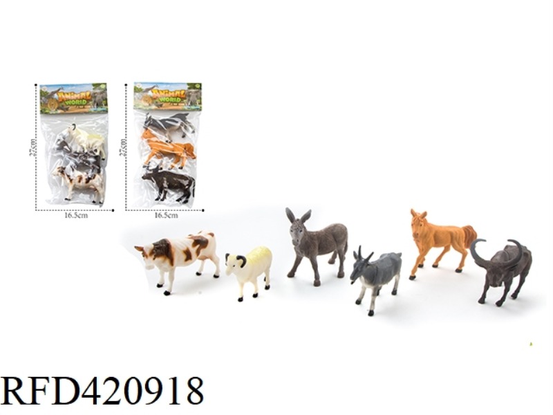 3 6-INCH FARM ANIMALS 2 TYPES ASSORTED