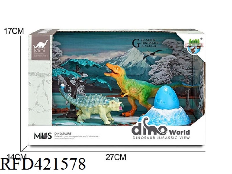 DINOSAUR GLACIER SCENE SET + SURPRISE DINOSAUR EGG