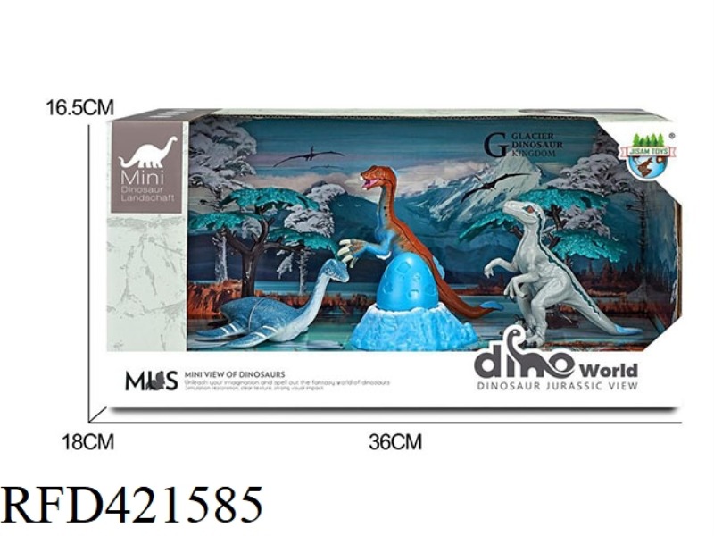 DINOSAUR GLACIER SCENE SET + SURPRISE DINOSAUR EGG