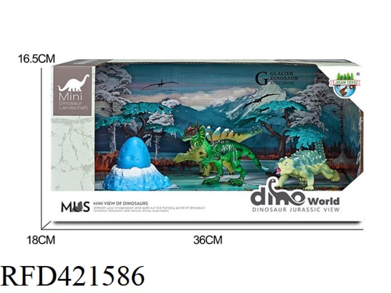 DINOSAUR GLACIER SCENE SET + SURPRISE DINOSAUR EGG
