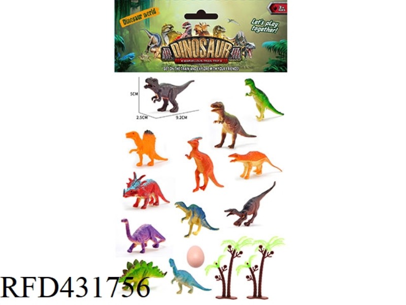 12 4.5 INCH SOLID DINOSAUR + TREE + EGG