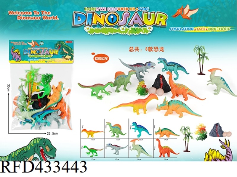 8 NEW WORLD PAINTED DRAGONS