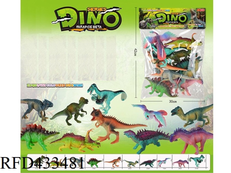 PAINTED DINOSAUR PARADISE PACK OF 10