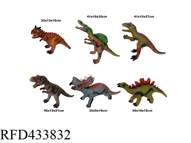 SIX MIXED DINOSAURS