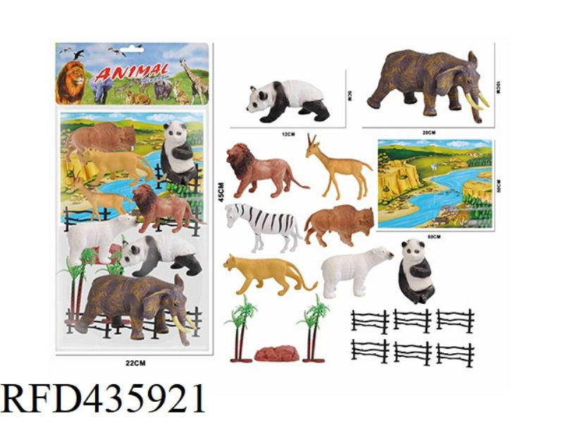 6-9 INCH WILD ANIMAL SUIT 19PCS