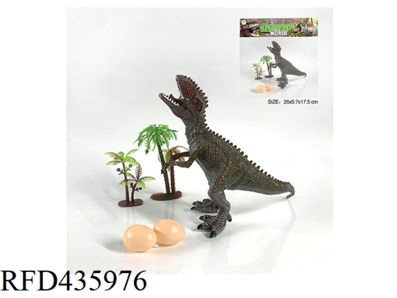 PVC SUPER LARGE DINOSAUR TYRANNOSAURUS REX SCENE 5-PIECE SET