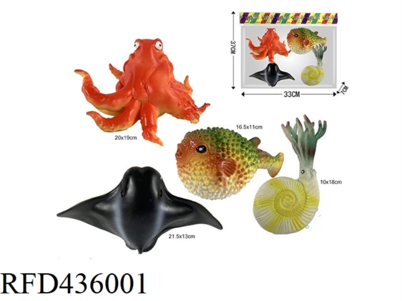 4 SEA ANIMALS IN BAGS