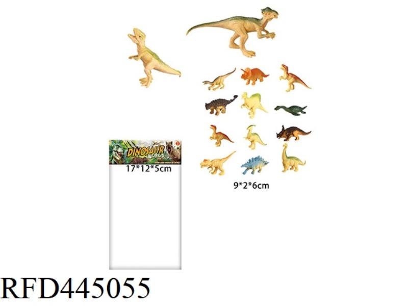 DINOSAUR SET (2 LARGE + 12 MEDIUM) 6.5 INCHES AND 3.6 INCHES