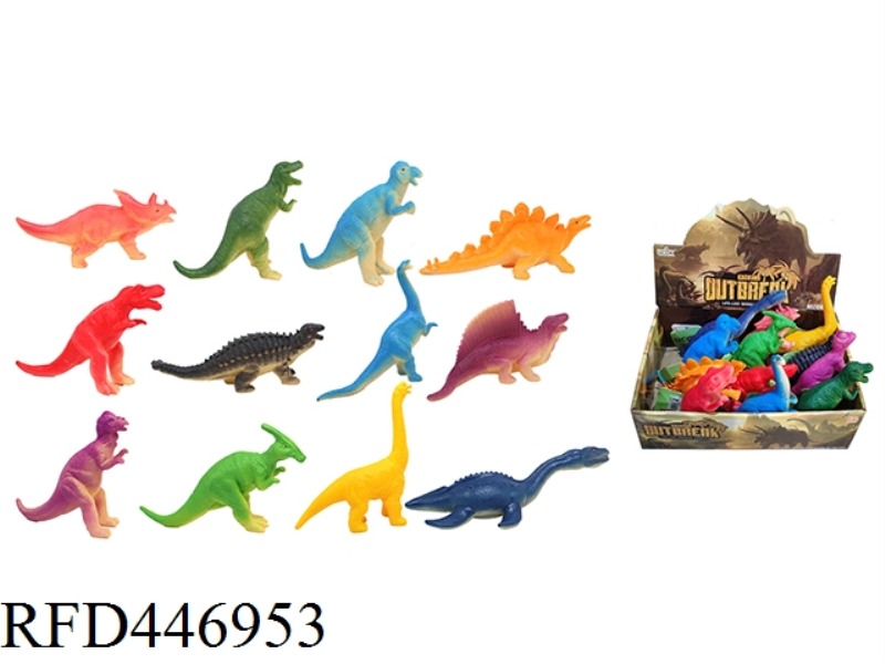 12 9-INCH SOFT GLUE BB WHISTLE DINOSAUR BOXES