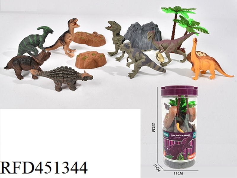 13 PIECE SET OF DINOSAUR BARRELS