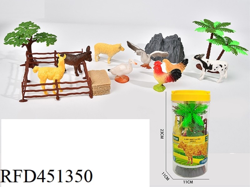 13 PIECE RANCH ANIMAL BARREL