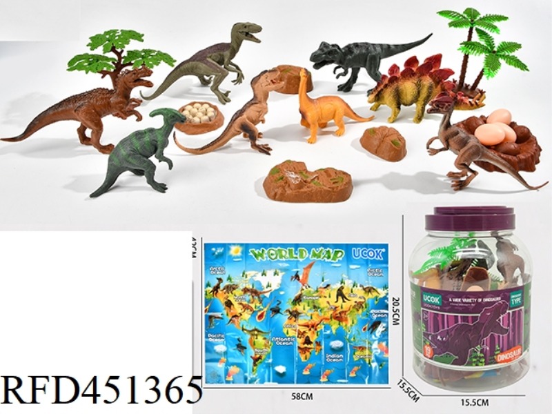 19 PIECE SET OF DINOSAUR BARRELS