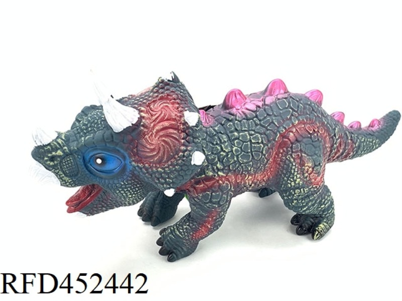 SOFT RUBBER TRICERATOPS WITH IC LIGHT