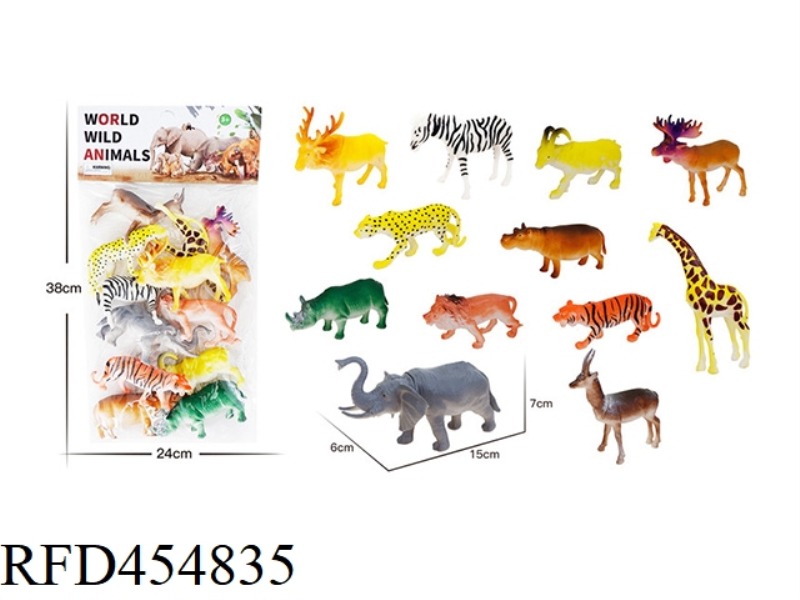 12 6.5-INCH WILD ANIMALS