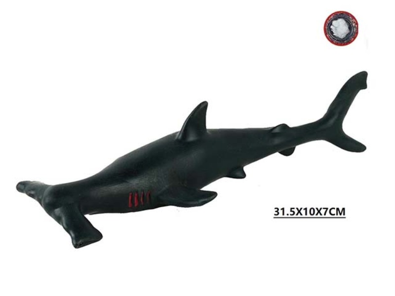 ENAMEL AND COTTON-FILLED HAMMERHEAD SHARK