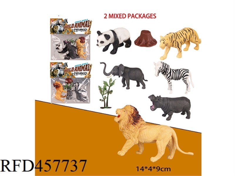 TWO MIXED ANIMAL SETS (3 SETS) WITH TREE AND TREE HEAD