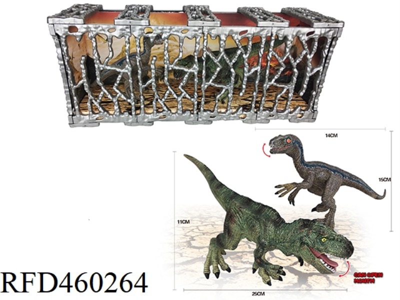 SOLID DINOSAUR TYRANNOSAURUS REX + BLUE (CAGE)