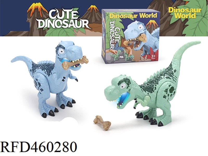 Q VERSION TYRANNOSAURUS REX (GREEN)/ELECTRIC DINOSAUR/CARTOON DINOSAUR WITH SOUND AND LIGHT