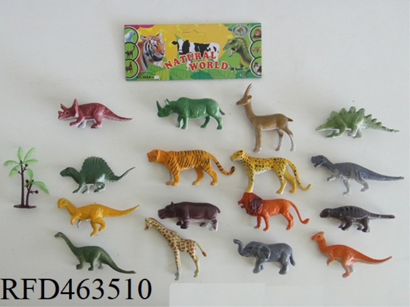 MIXED ANIMAL AND DINOSAUR 17PCS
