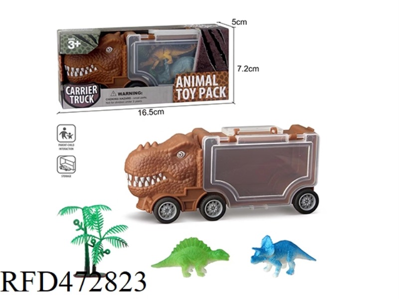 TYRANNOSAURUS REX STORAGE CAR +2 DINOSAURS AND 1 TREE