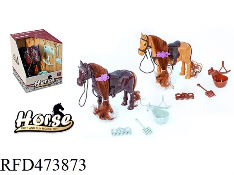 MANGER DISPLAY BOX SINGLE ORNAMENT HORSE + ACCESSORIES