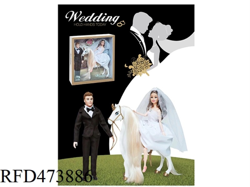 WEDDING DRESS SET 12 JOINTS SUIT MALE + 12 JOINTS 3D EYE WEDDING PRINCESS + MALAYSIA