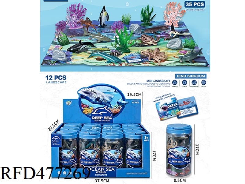 TOTE CAN DISPLAY BOX SCENE OCEAN SET (12 CANS)