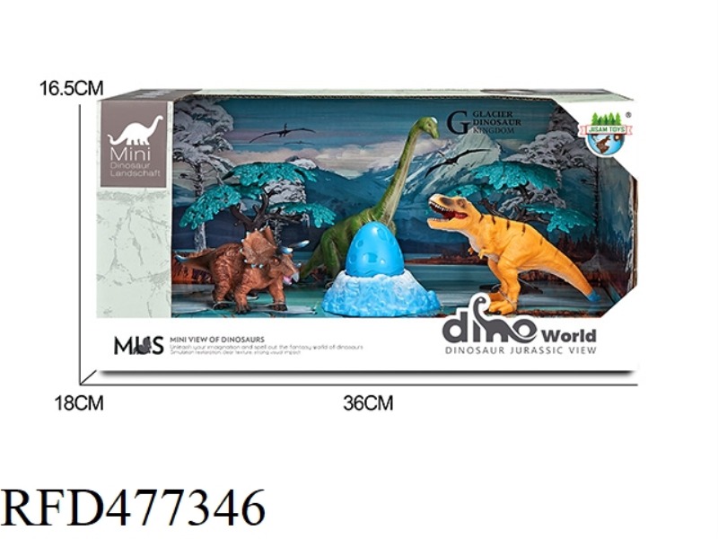 DINOSAUR GLACIER SCENE SET + SURPRISE DINOSAUR EGG