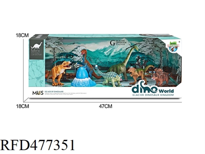DINOSAUR GLACIER SCENE SET + SURPRISE DINOSAUR EGG