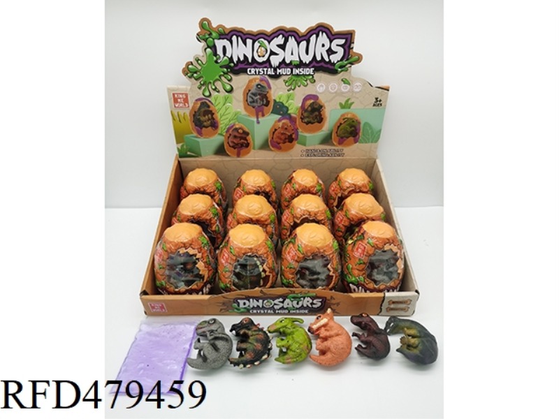 DINOSAUR LARVAE WITH CRYSTAL MUD 12PCS