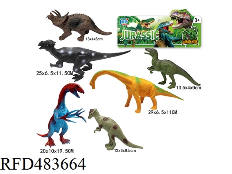 SOLID DINOSAUR 6PCS
