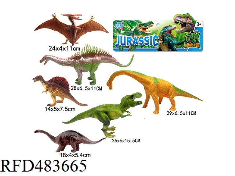 SOLID DINOSAUR 6PCS