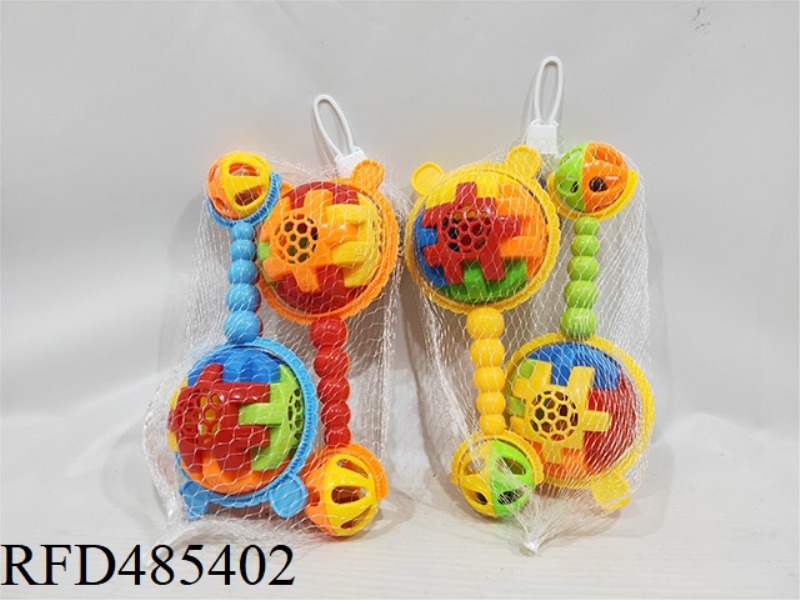 EDUCATIONAL BABY BABY TOY RATTLE SOFT RUBBER APPEASE TOY RATTLE (2PCS)