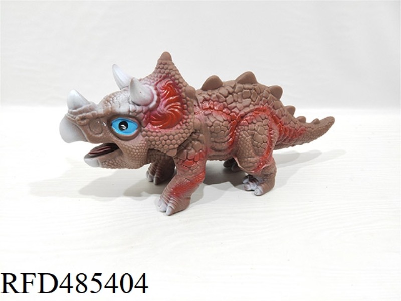 SIMULATED WILDLIFE DINOSAUR SOLID MODEL TOY JURASSIC TRICERATOPS (WITH WHISTLE)