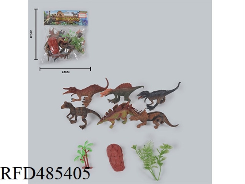 SIMULATION OF WILD ANIMALS SOLID 6 PACK DINOSAURS