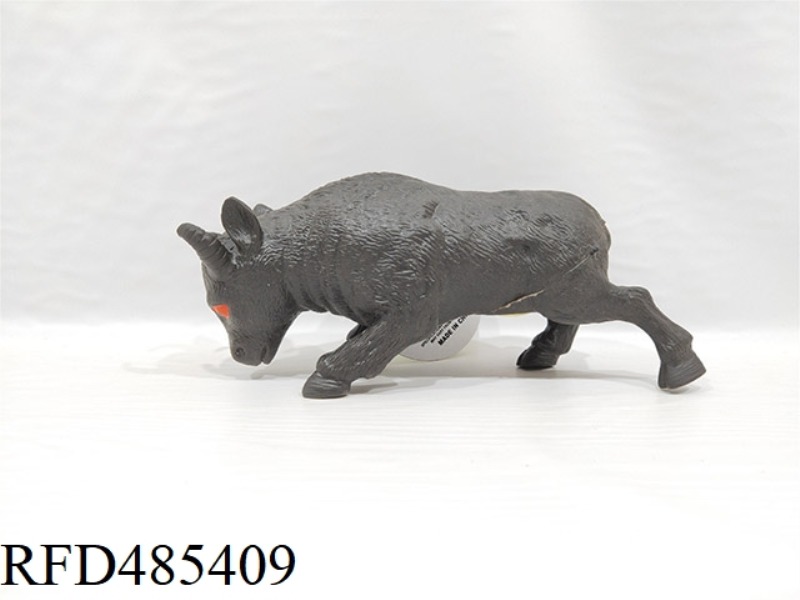 SIMULATED WILD ANIMAL SOLID MODEL TOY COW (WITH COVER)