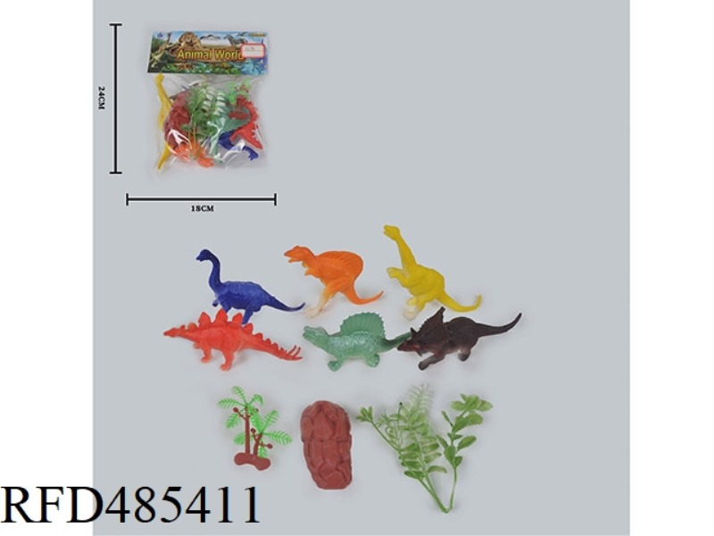 SIMULATION OF WILD ANIMALS SOLID 6 PACK DINOSAURS