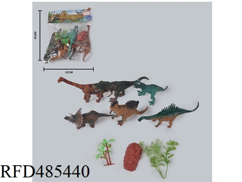 SIMULATION OF WILD ANIMALS SOLID 6 PACK DINOSAURS