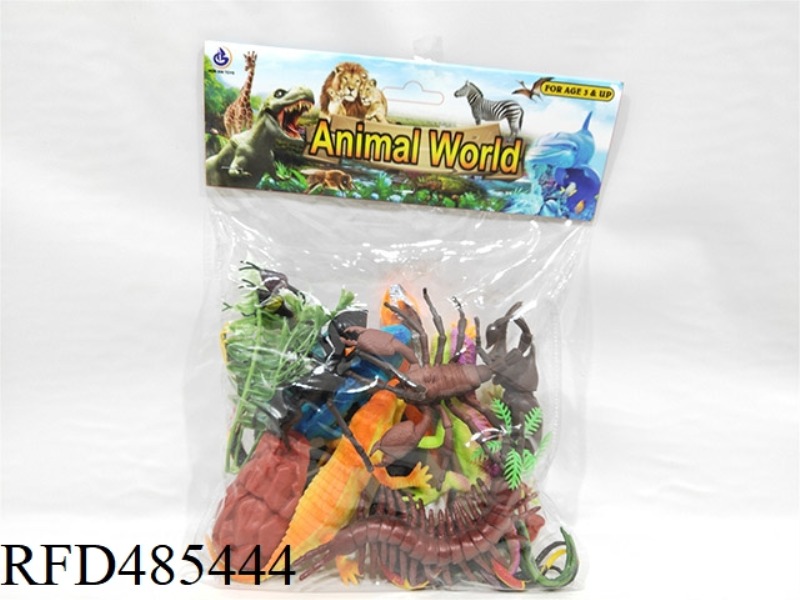 SIMULATION OF WILD ANIMALS SOLID MODEL TOY ANIMALS, INSECTS
