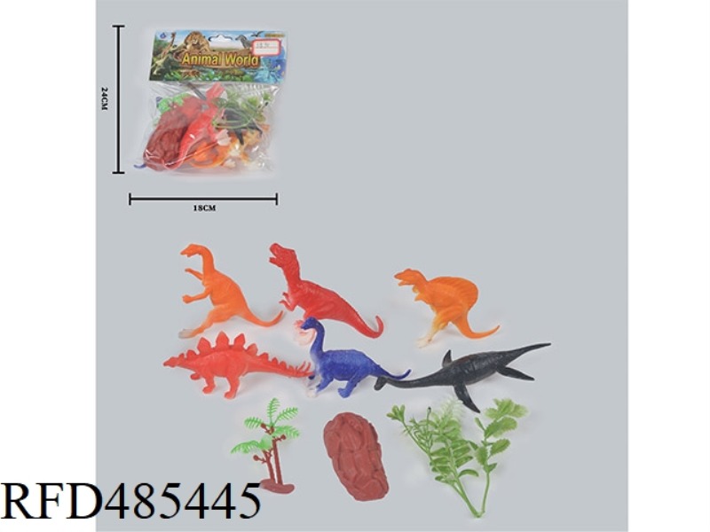 SIMULATION OF WILD ANIMALS SOLID 6 PACK DINOSAURS