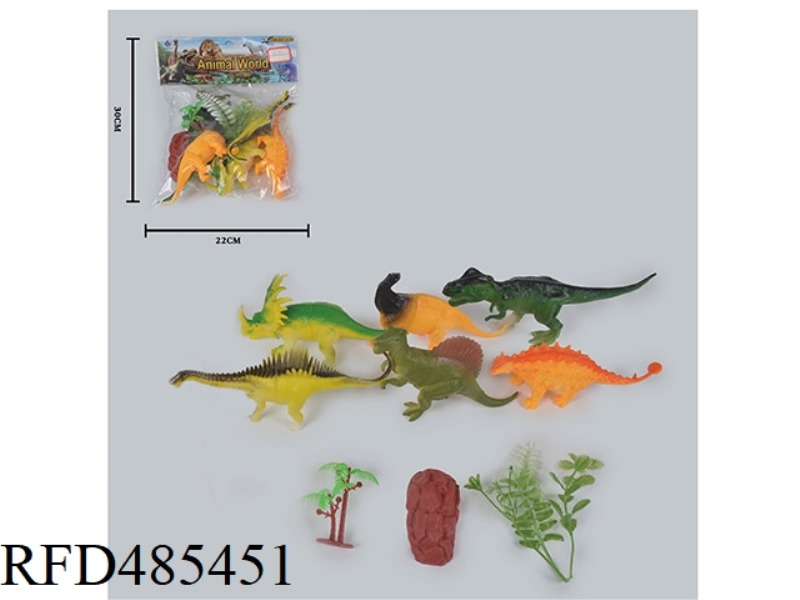 SIMULATION OF WILD ANIMALS SOLID 6 PACK DINOSAURS