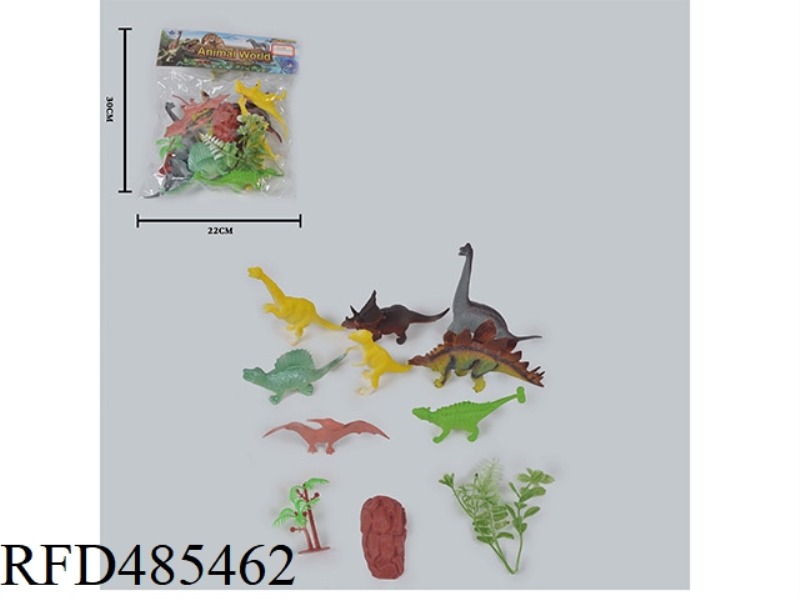 SIMULATION OF WILD ANIMALS SOLID 8 PACK DINOSAURS