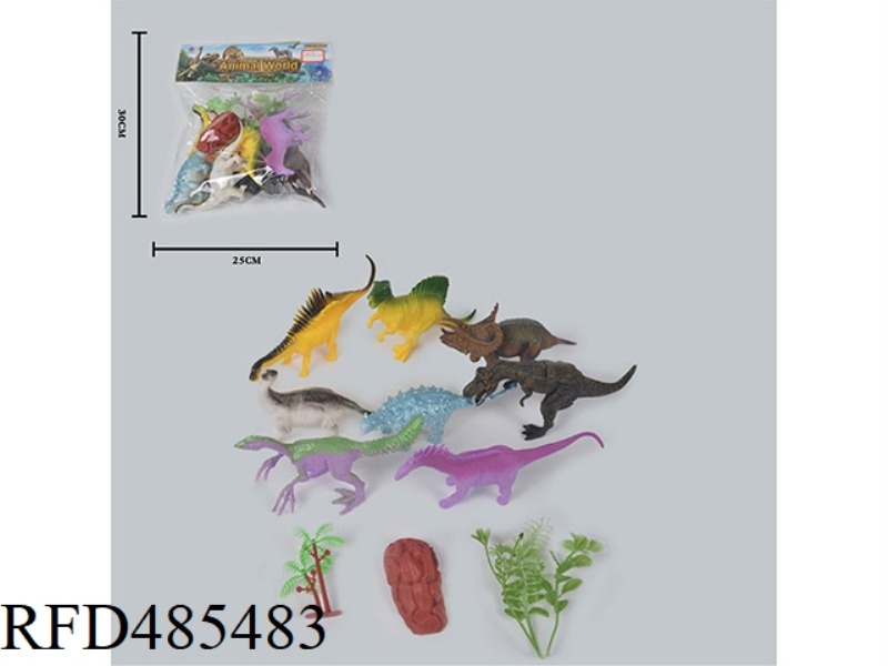 SIMULATION OF WILD ANIMALS SOLID 8 PACK DINOSAURS