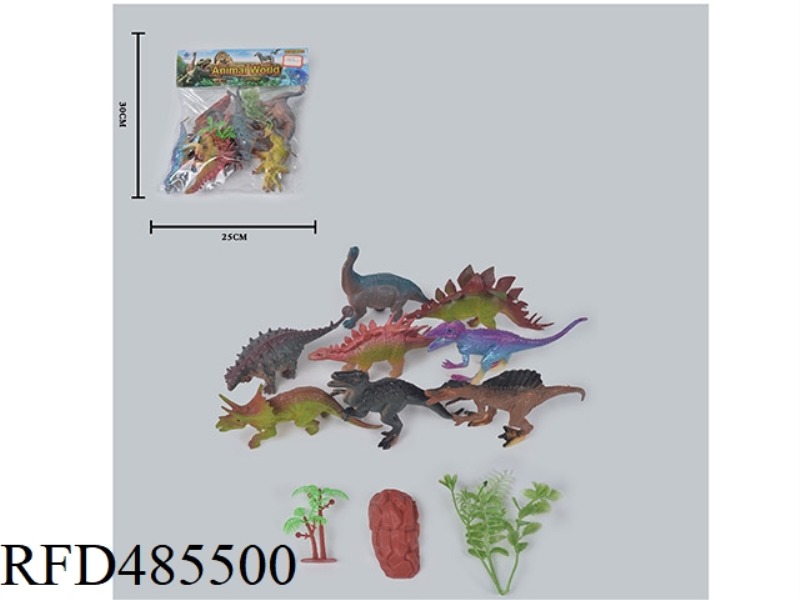 SIMULATION OF WILD ANIMALS SOLID 8 PACK DINOSAURS
