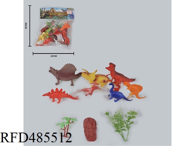 SIMULATION OF WILD ANIMALS SOLID 7 PACK DINOSAURS