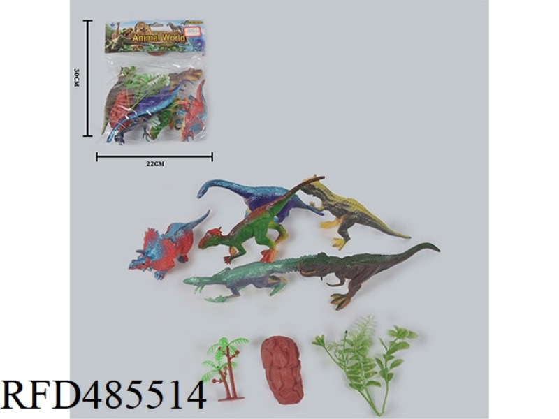 SIMULATION OF WILD ANIMALS SOLID 6 PACK DINOSAURS